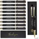 PerKoop 30 Set Thank You Pen Employee Appreciation Graduation Ballpoint Pen with Engraved Inspirational Quotes with Box for Nurse Appreciation Week Teacher Office Black Ink(Black,Awesome)