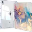 Case for iPad A16 11th/10th Generation 2025/2022 10.9 Inch, Slim Trifold 10th Clear Back Transparent Cover with Pencil Holder & Auto Sleep/Wake Cover