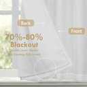 DriftAway Double Layer Linen Blackout Tie Up Curtains Thermal Insulated Fully Lined Balloon Roman Shade Bathroom Window Adjustable Rod Pocket for Small Window 39 Inch by 55 Inch White