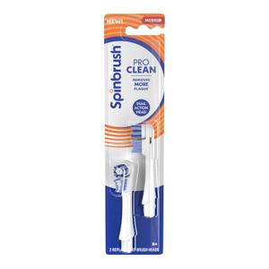 Spinbrush PRO Clean Replacement Heads, Electric Toothbrush Refills, Medium Bristles, 2 Count (Blue)