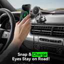 THREEKEY Qi2 Certified MagSafe Car Mount Charger,Car Wireless Charger,15W Magnetic Charger Fast Charging,Retractable Phone Holder with 360Rotation,Car Mount for iPhone17-12&Galaxy S25 Ultra