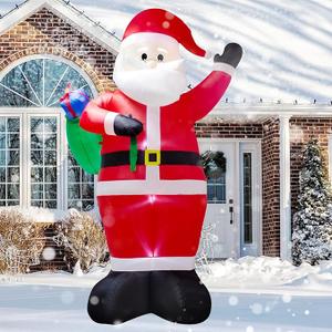 10 Foot Christmas Inflatable Santa Claus Carries The Package Christmas Blow up Indoor Outdoor Yard Decoration