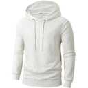 KLIEGOU Men's heavy weight Casual Hoodies - Pullover Hooded Sweatshirt for Men (103 White M) (White, M)