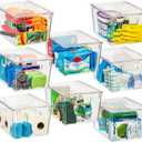 ClearSpace Storage Bin with Lid, Pantry & Desk Organizer, XL, 8 Pack