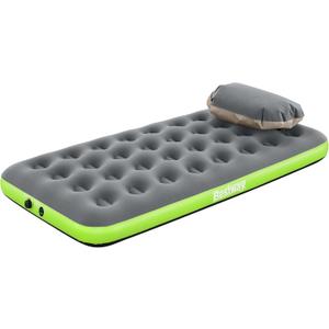 Bestway Single Air Mattress | Portable Fast Inflatable Outdoor Airbed with Storage Bag Pump, Roll & Relax, Raised Height Queen