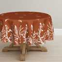 Horaldaily Fall Tablecloth 6060 Inch Round, Thanksgiving Autumn Harvest Caramel Wild Flowers Table Cover for Party Picnic Dinner Decor