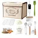 Collapsible Bread Proofing Box with 68-115°F Temp Control & 48H Timer, Bread Making Kit with Dough Warming Box, Includes 7 Kitchen Baking Accessories