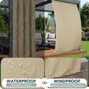 Outdoor Curtains for Patio Waterproof - 8 Panels Weatherproof Privacy Outside Curtains with Rod Pocket for Pergola, Gazebo, Porch, Cabana, Balcony, 54 x 84 Inch, Cream