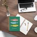 3 x Dark Green Fishes Spiral Notebook, Ocean Spotted Fish Journal, Coastal Beach Journals for Writing, French Le Poisson Marine Biology Notebooks for Note Taking, 5.5x8.3 Inch