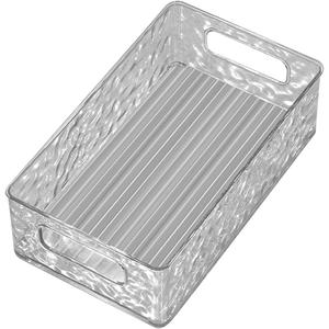 Rectangular Desktop Organizer Tray with Glacier Pattern Large Capacity Multifunctional Storage Box