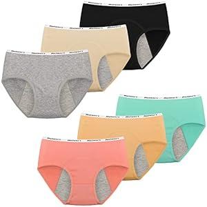 Nalwort Teen Girls Period Panties Cotton Leakproof Menstrual Underwear for First Period Starter (8-10 Years)
