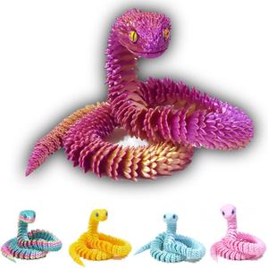 24in 3D Printed Snake Animals Toys Flexible Articulated Snake Creative Funny Fidget Toys for Home Office Decor