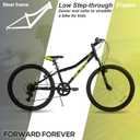 HH HILAND 24 Inch Mountain Bike for Kids Age 7-15 Year Old, 7-Speed, Front Suspension Fork, Kids' Bicycles for Boys Girls, Black