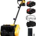 20V 12-Inch 4Ah Cordless Snow Shovel, Electric Snow Blower, Battery Snow Blower with Directional Plate & Adjustable Front Handle (2 * 4Ah Battery & Quick Charger Included)