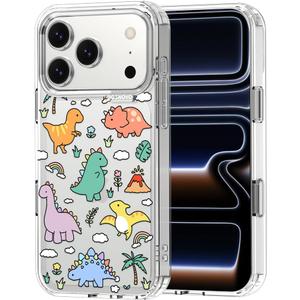 MOSNOVO for iPhone 17 Pro Case | Military Grade 6.6ft Drop Tested | Camera Control | Clear with Dinosaur Land Design