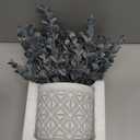 MyGift Artificial Eucalyptus Plant in Modern Gray Concrete Pots with Geometric Embossed Pattern (1, Blue)