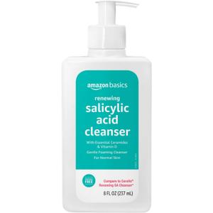 Amazon Basics Cleanser Face Wash - Renewing Salicylic Acid with Ceramides & Vitamin D, 8 fl oz, 1-Pack