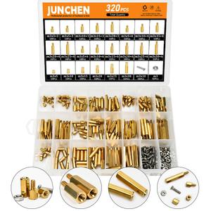 M3 Brass Hex Standoffs Spacers Male Female PCB Motherboard Spacer Assortment Kit,320pcs M3 Metric Thread Mount Spacer Screw Nut Bolt for DIY Computer Build, Electronic Projects, Circuit Board