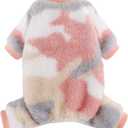 DaFuEn Dog Sweater, Dog Pajamas for Small Dogs, Winter Pet Onesies Pjs, Puppy 4 Legged Sweater Clothes for Chihuahua Yorkie Teacup Jumpsuit, Cute Pet Outfits Apparel (M, Pink Camouflage) (Medium Chest 18.5 in))