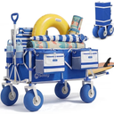 Sekey Heavy Duty Beach Wagon with 9" Big Sand-Proof Wheels, 300L Oversized Foldable Beach Cart with Cooler| Adjustable Handle & Balloon Tires for Sand, Camping,Vacation