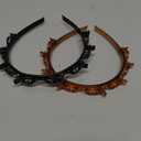 JASSINS 2 Pcs Bangs Hairstyle Hairpin Headband, Professional Weave Bangs Clip, Toothed Headband Braid Tool, Women Girls Fashion Hair Accessories (Black and Brown)