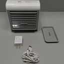 Portable Air Conditioner Fan, 4-in-1 Mini Air Cooler with 450ML Water Tank, 3 Speeds Portable Fan 7 Colors LED Ambient Light, Mini Evaporative Cooler Desktop Humidifier Fan for Bedroom Office Travel