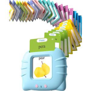 Bilingual Spanish and English Talking Flash Cards for Ages 2+, Pocket Speech Therapy Tools with 510 Words, Montessori Language Learning Aids, Children's Sensory Learning Kit