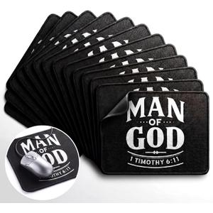 Xuhal 20 Pcs Man of God Gifts Mouse Pads Bulk for Fathers Day Church Office Party Favors Christian Mousepads for Men Employees Coworker Dad Pastor (Man of God)