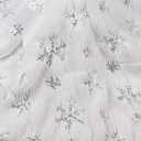 YYCRAFT 2 Yard Faux Fur Fabric with Sequin Snowflake by The Yard Fabric 62 Inch Wide for Snow Skirt Pillow Christmas Decoration-White/Silver