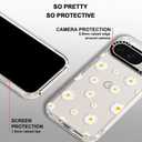 MOSNOVO Case for Google Pixel 9 & Pixel 9 Pro, [Buffertech 6.6ft Military-Grade Drop Protection] [Anti Peel Off Tech] Clear TPU Bumper Phone Case Cover Design - White Daisy