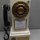 Antique Telephone - Rotary Dial Landline Phone Model Vintage Classic Phone Props Retro Wall Mounted Crafts Ornaments Cafe Bar Window Booth Decoration - 9.8''L x 6.3''W x 19.7''H, White