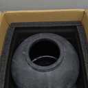 Large Ceramic Vase, 11" Rustic Farmhouse Terracotta Vase for Home Decor, Artisan Decorative Flower Vase for Living Room, Table Centerpiece, Bedroom (Rustic Black)