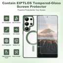 Strong Magnetic for Samsung Galaxy S25 Ultra Case, 2 Case&2 Screen Protector for S25 Ultra Phone,Mil-Grade Drop Protection,Clear and Green