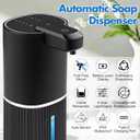 Automatic Soap Dispenser, Foaming Soap Dispenser Touchless with Continuous Dispensing, 4-Level Adjustable, Rechargeable Hand Soap Dispensers, Wall Mounted or Countertop for Bathroom & Kitchen