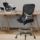 HYLONE Drafting Chair Adjustable, Tall Office Chair Lumbar Support Ergonomic Standing Desk Chair Heavy Duty Tall Drafting Stool for Artists with Footrest Home Office Drafting Stool
