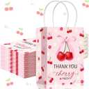 Honoson 18pcs Cherry Gift Bags with Handles Cherry Party Goodie Bags Party Favors Treat Bridal Shower for Wedding Birthday Baby Shower Supplies