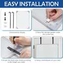 Lincia 24 x 20 Inch Over The Door Whiteboard Hanging Dry Erase Board for Door 4 Adjustable Heights Aluminum Frame Small White Board for Dorm Home Office Cubicle Wall, Horizontal Vertical Installation