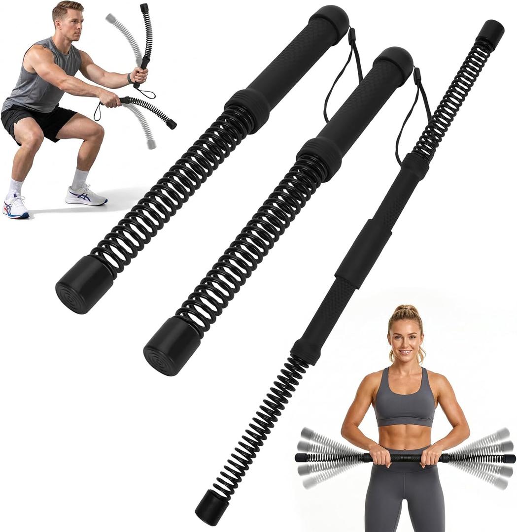 Portable Rope less Battle Ropes, 2-in-1 Heavy Duty Cordless Battle Ropes for Home Gym (Convertible to Fitness Bar), Strength Building Workout Ropes, Low-Impact Aerobic Training and HIIT for Men & Women