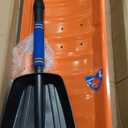 Therwen 2 Pcs Snow Pusher Include 1 36-inch Steel Snow Pusher with Scroll Wheel 1 Retractable Shovel Heavy Duty Folding Emergency Removal Tool for Car Driveways, Gardens, Sidewalk, Camping