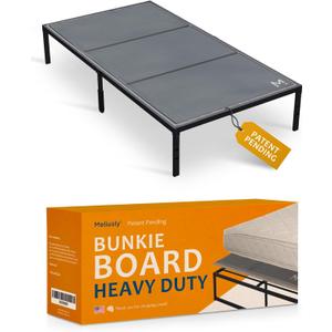 Meliusly Heavy Duty 10mm Bunkie Board Twin XL Size (38x79'') Patent Pending Low Profile Bed Board Design - Breathable, Noise Minimizing, Moisture Resistant Bunkieboards, Low Profile Bed Support