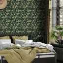 Vintage Green Paisley Floral Wallpaper Peel and Stick Exotic Leaf Flower Wallpaper for Bedroom Living Room Decorative Floral Botanical Contact Paper for Cabinet Shelf Home Decor 12"x118"