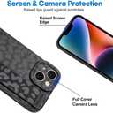 OOK Compatible with iPhone 14 Leopard Case with Wrist Strap, Black Leopard TPU Shockproof Protection Slim Cover with Camera Protection for Women Girls, for 6.1inch