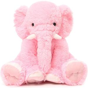 MaoGoLan 19.7" Large Pink Elephant Plush Toy, Soft Cute Elephant Stuffed Animal for Kids Girls & Women, Fuzzy Stuffed Safari Animal Plushies Gift for Birthday Christmas, Wildlife Theme Party Decor