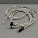 BEAYFILY 4 Pack Pearls Fashion Headbands,White Artificial Pearl Rhinestones Hairbands,Bridal Hair Hoop Party Wedding Hair Accessories for Women Girls