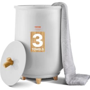 VEVOR Towel Warmer Bucket, 20L Large Towel Warmer for Bathroom, Auto Shut Off Towel Heater Fits up to Two 40"x70" Oversized Towels, Bathrobes, Blankets, 4-Level Timer Towel Warmer Ideal for Spa, Gray