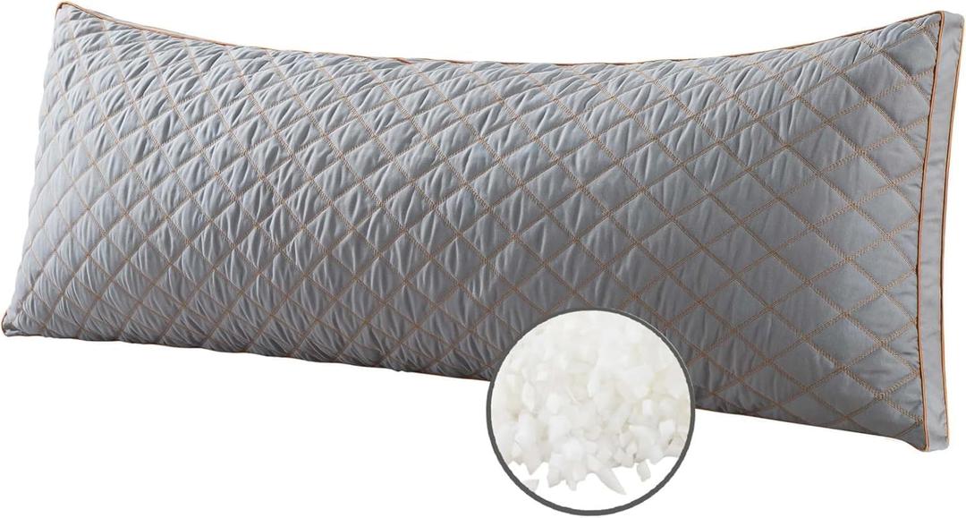 WhatsBedding Memory Foam Body Pillow for Adults, Long Body Pillow for Sleeping, Full for Bed - Dark Grey