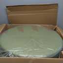 HomePop Round Leatherette Storage Ottoman with Lid, Moss Green Large