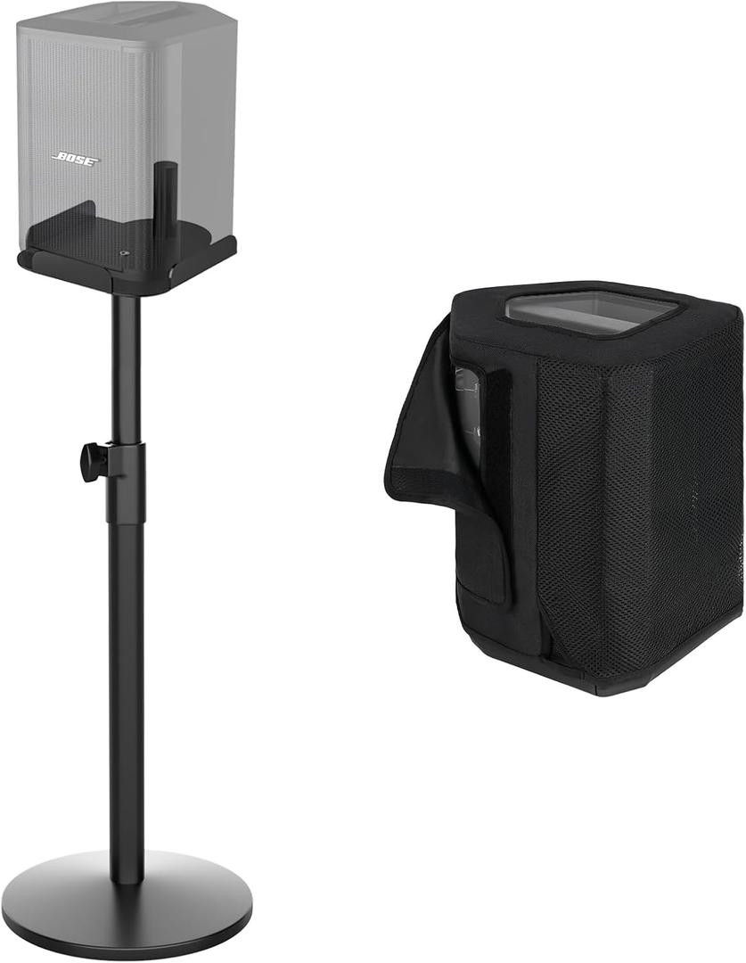 Bose S1 Pro Speaker Stand with Dustproof Cover, All-Metal | For Bose S1 Pro & S1 Pro Plus. Height 22.6"-36.2". Anti-vibration rubber base. Floor standing mount perfect for home, stage