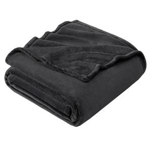 Hansleep Flannel Fleece Throw Blanket Twin Size, Super Soft Fluffy Bed Plush Blanket Throw, Luxury Fuzzy Cozy Couch Blanket for All Seasons, Charcoal, Twin 60x80