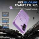 360 Rotatable Stand for Samsung Galaxy S25 Plus Case Magnetic with Screen Protector X1&Camera Lens Protector*1, Compatible with MagSafe, 16FT Mil-Grade Shockproof for Samsung S25 + Case 6.7", Purple